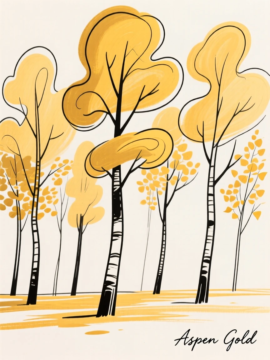 A grove of aspen trees turning gold