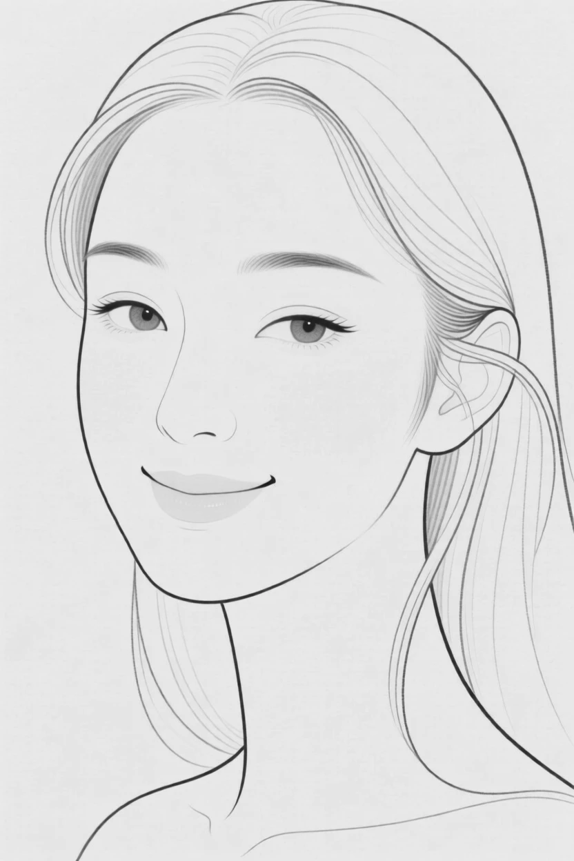 A portrait of a woman with a gentle, serene smile