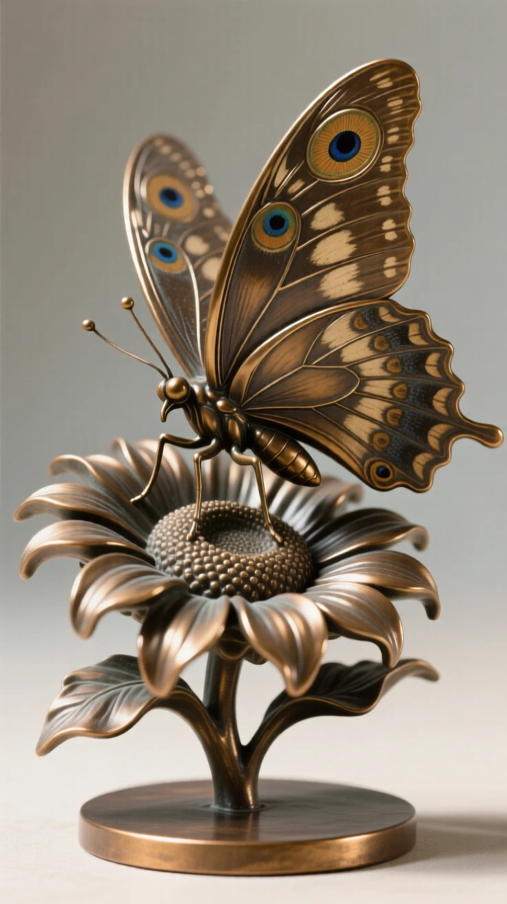A peacock butterfly resting on a sunlit blossom, rendered with rich, dynamic energy, evoking wonder and majesty