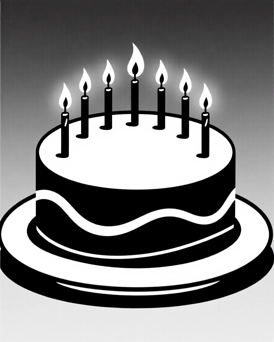 A birthday cake glowing with lit candles.