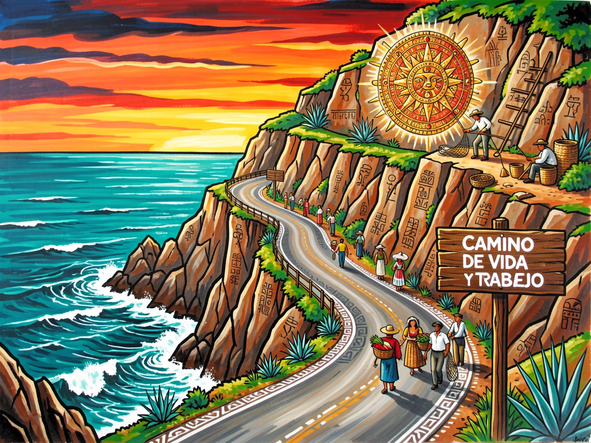 A road winding along a dramatic coastal cliffside