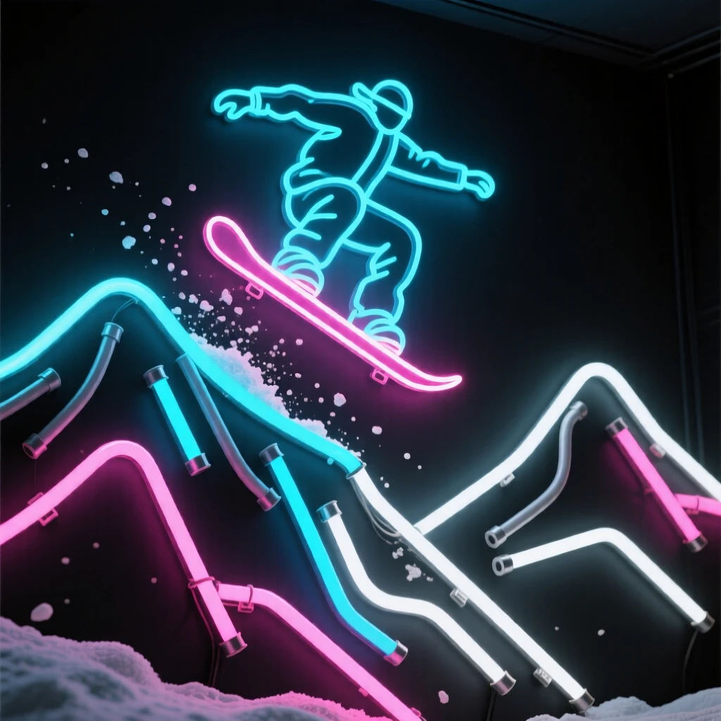A snowboarder catching air off a mountain jump.