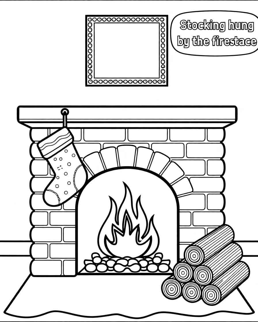 A stocking hung by a fireplace waiting to be filled