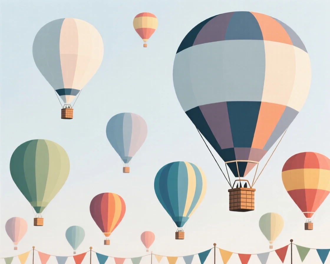 A hot air balloon festival with many balloons in the sky