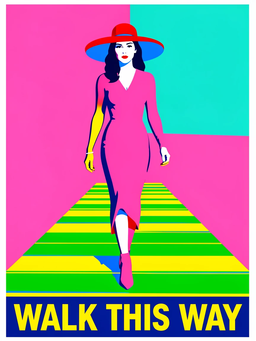 Woman in a wide-brimmed hat walking along a boardwalk