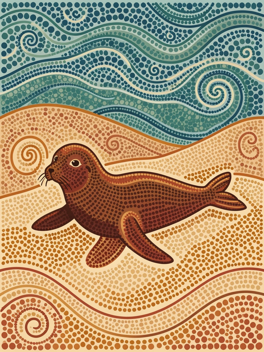 A sea lion resting on the sandy seabed