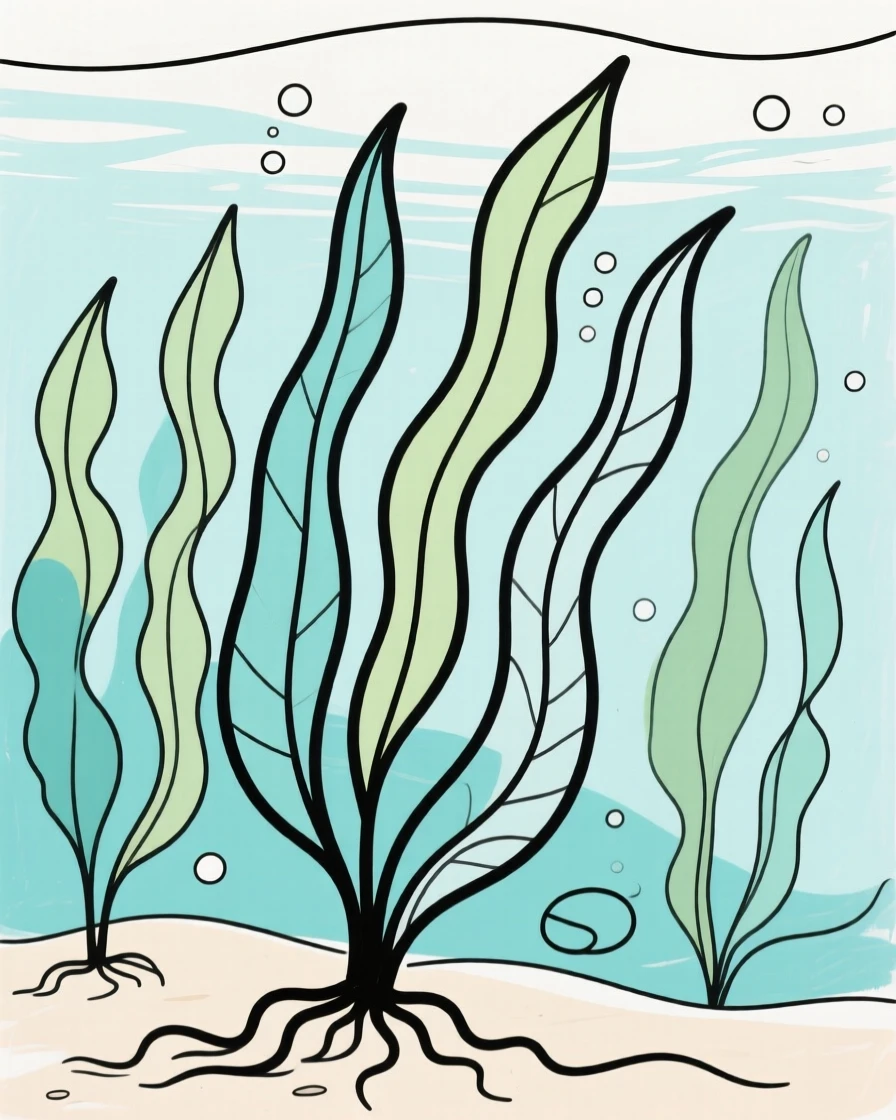 A kelp forest underwater