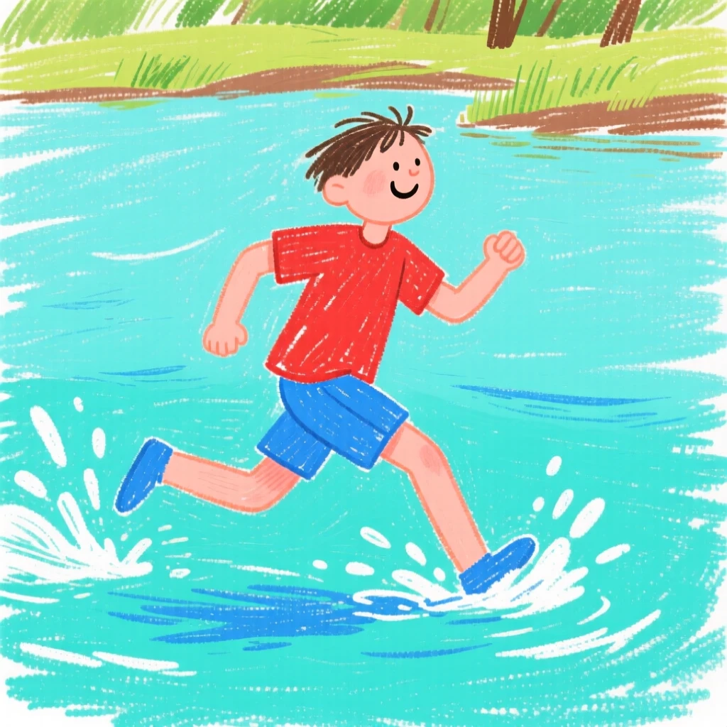 A trail runner gliding through calm turquoise water.