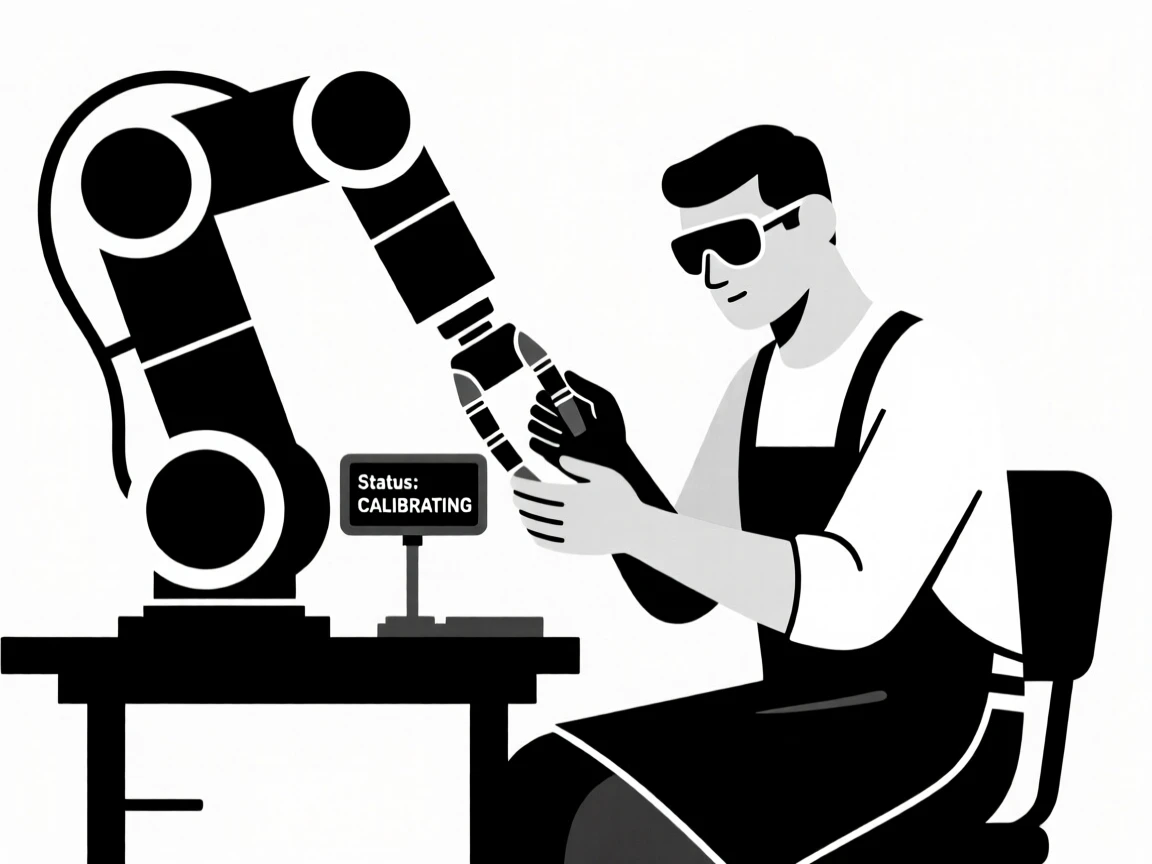 An engineer assembling a robotic arm.