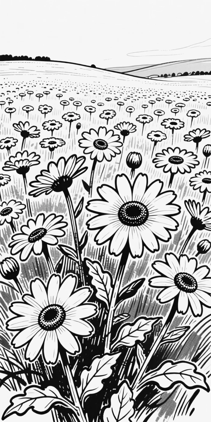 A field of gerbera daisies in bright, cheerful colors.