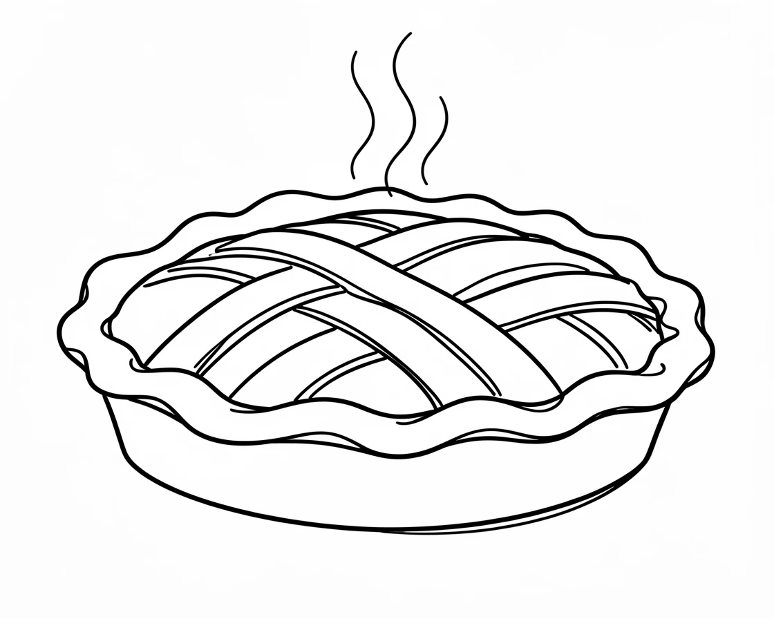 A rustic apple pie fresh from the oven with a lattice crust