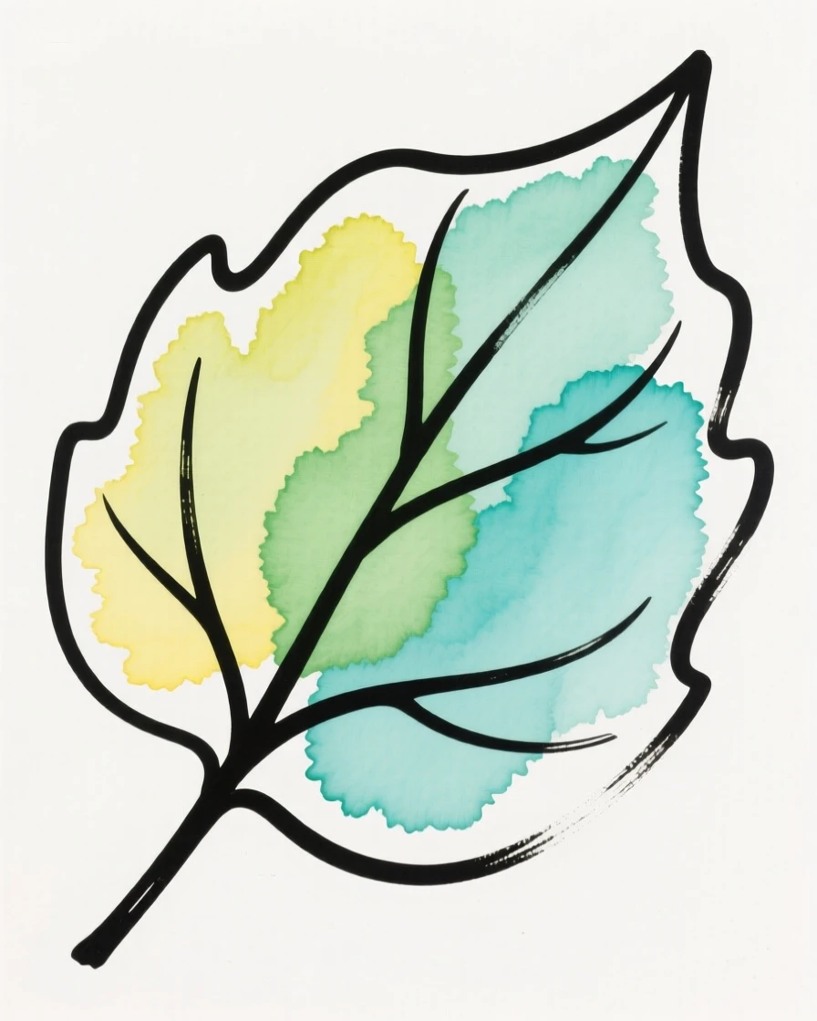 A single leaf with visible veins