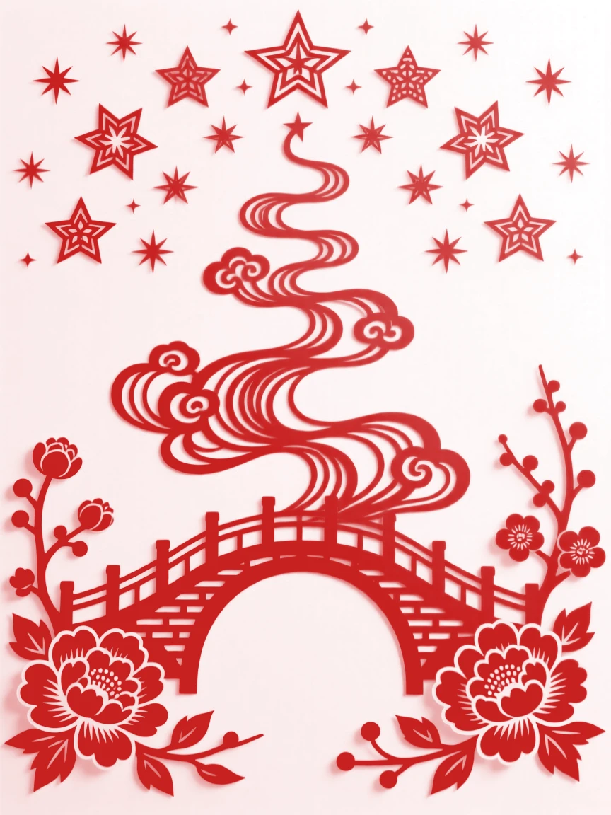 A celestial bridge of light, spiraling upward toward a sky full of unfamiliar stars, radiating an otherworldly calm.