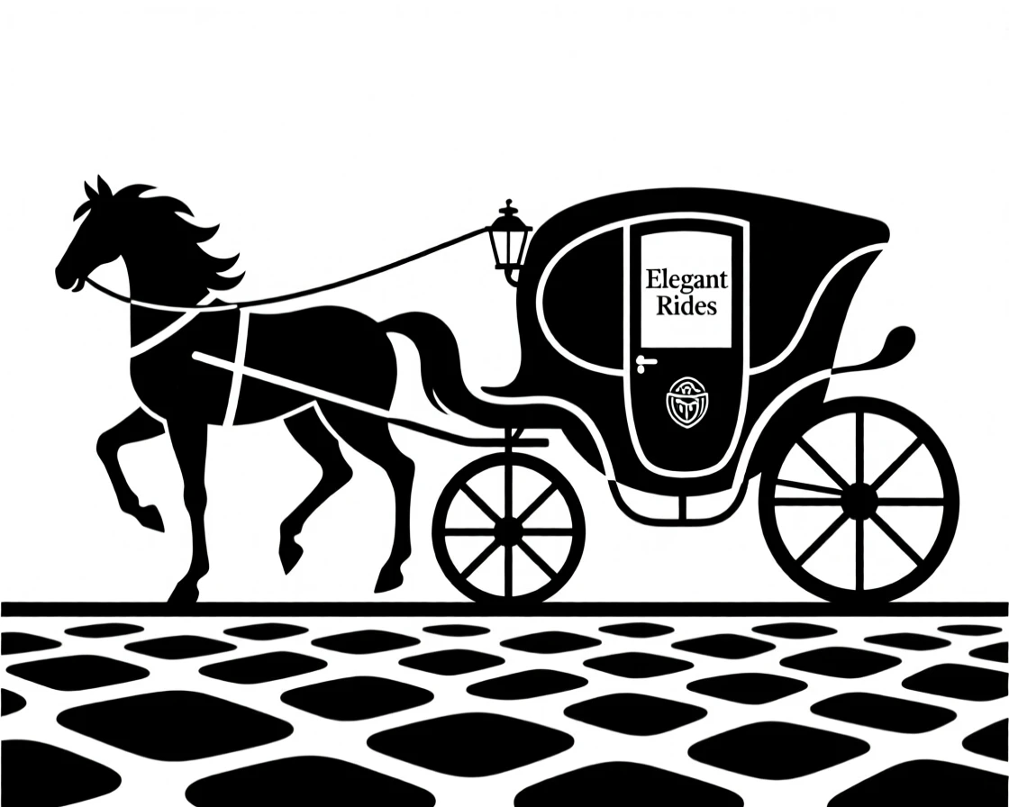 A horse-drawn carriage on a cobblestone street.