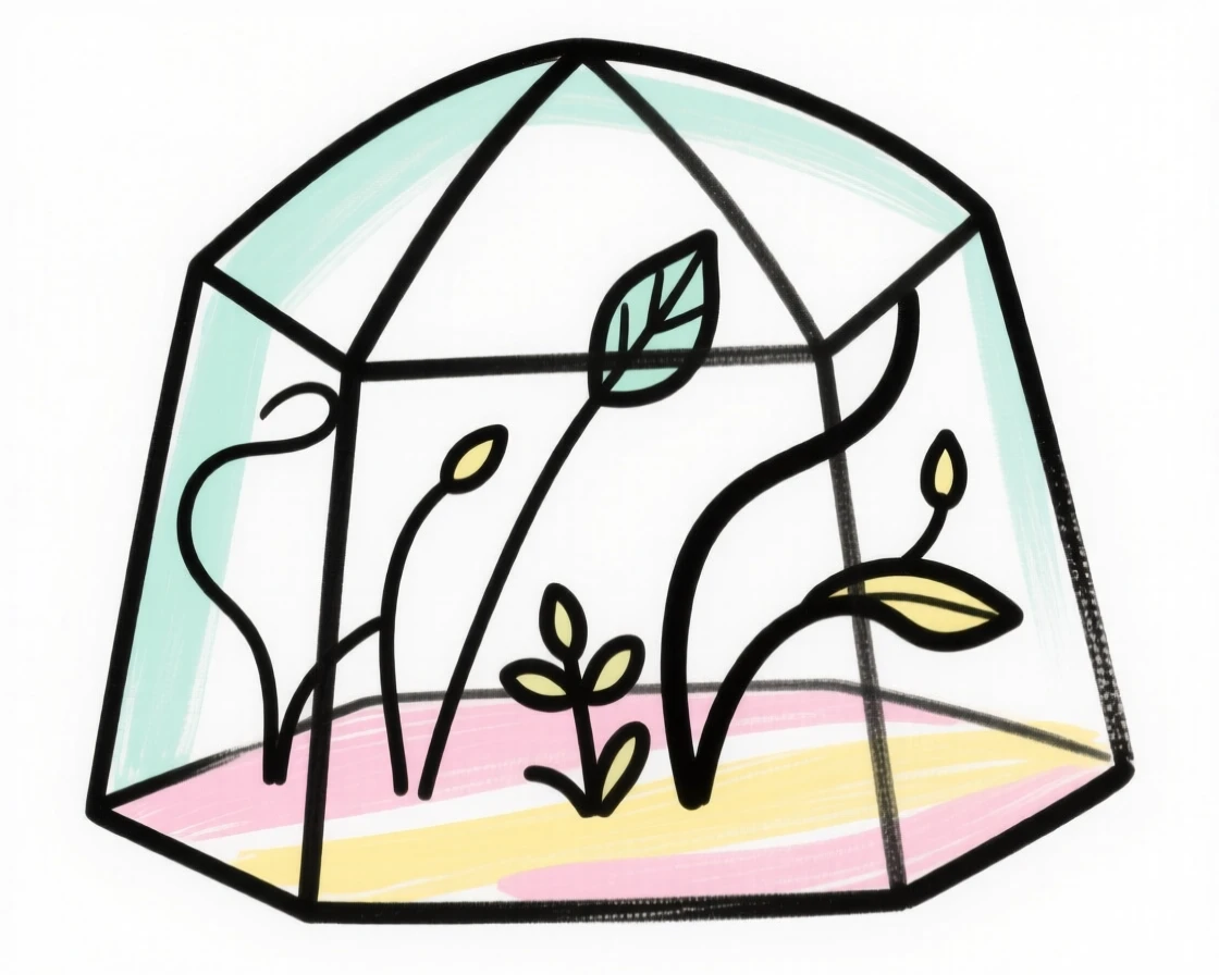 A terrarium with tiny plants
