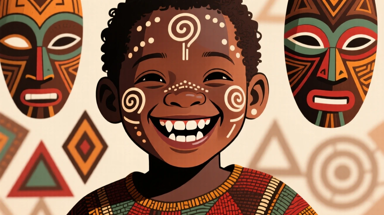 A smiling child with a gap-toothed grin.