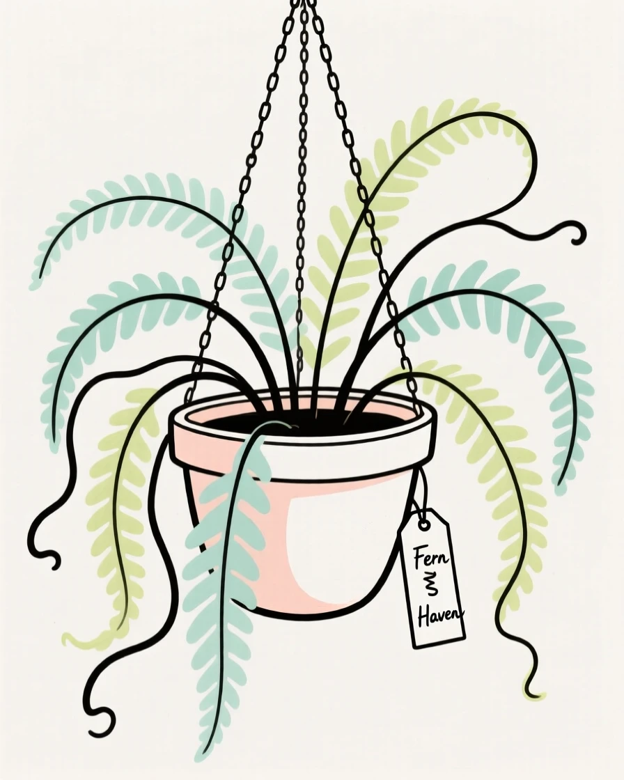 A hanging garden of ferns