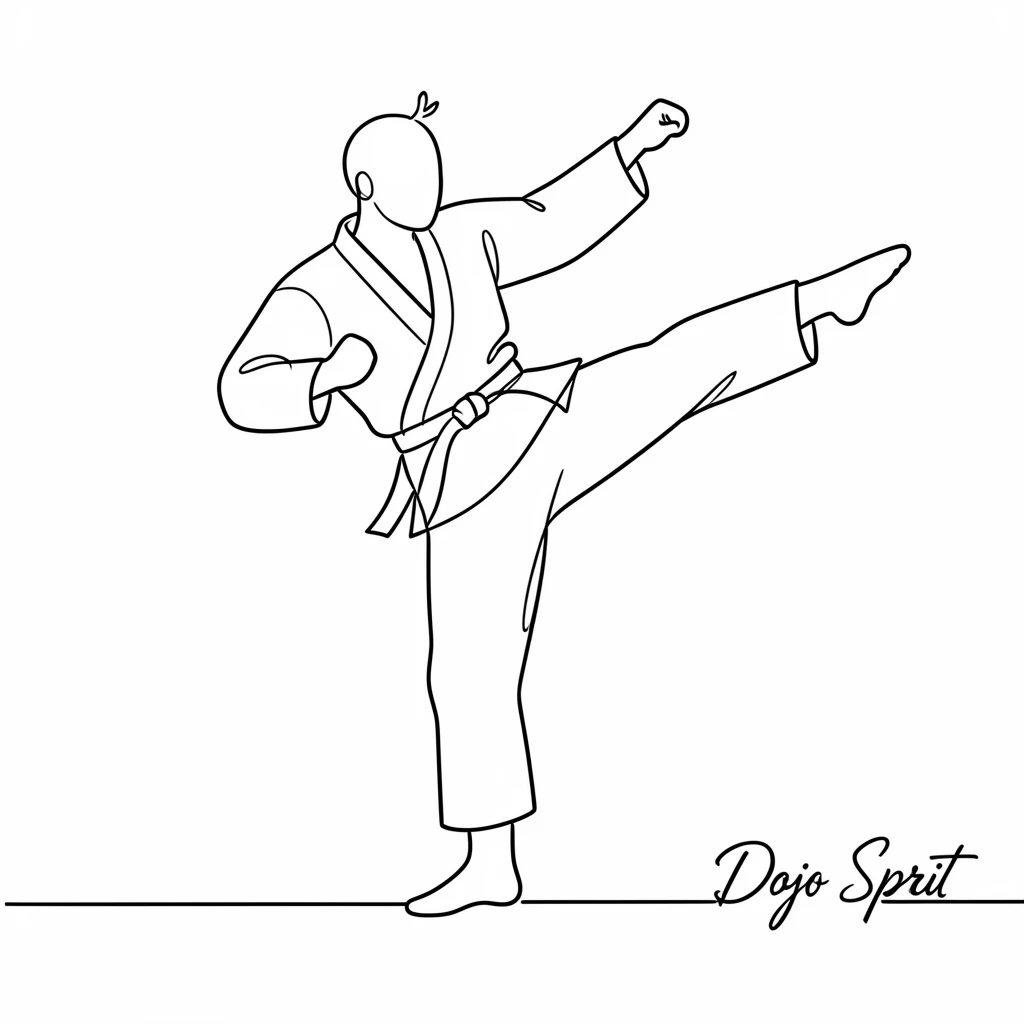 A martial artist mid-kick during a demonstration in a dojo