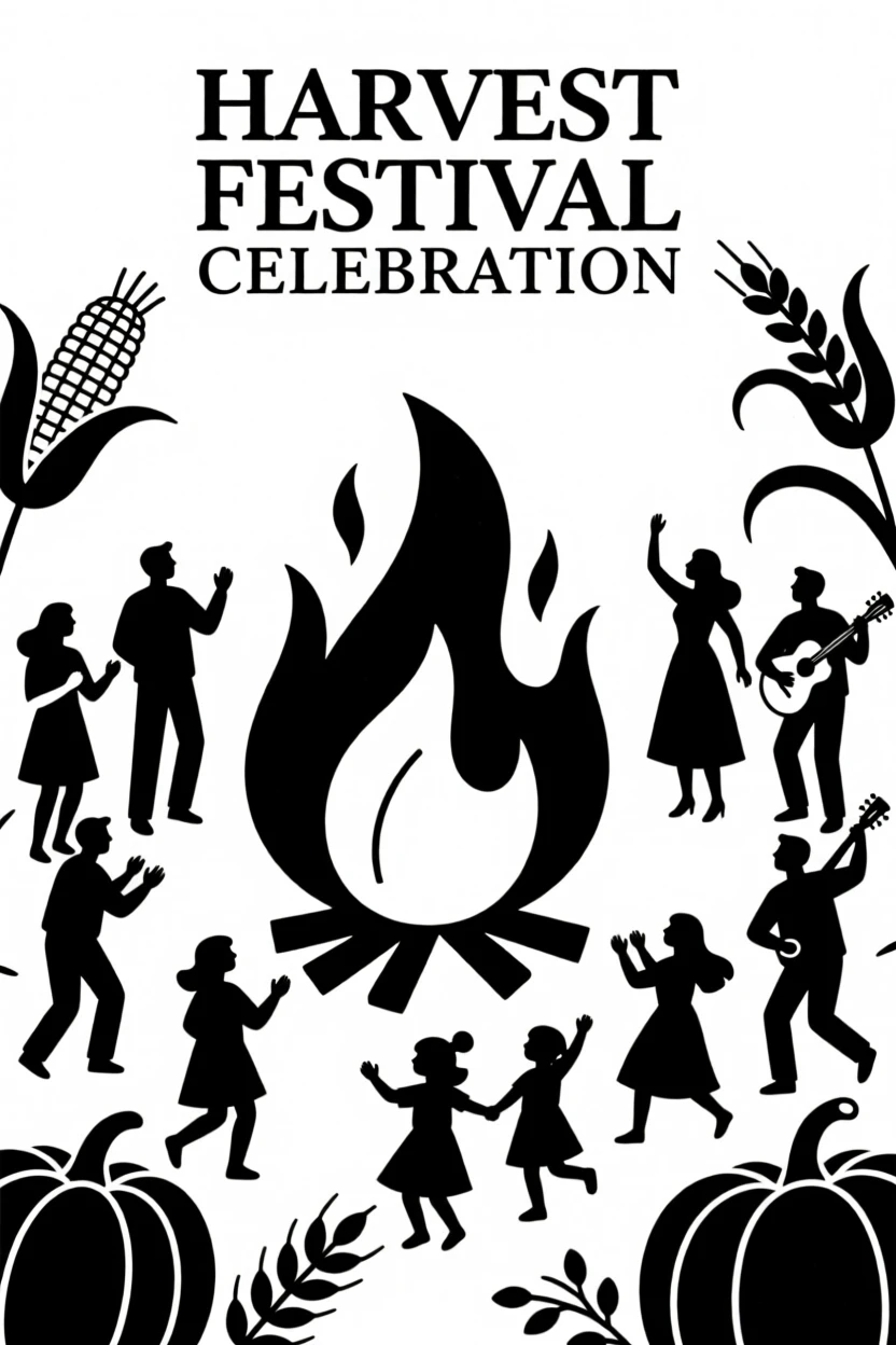 A bonfire celebration during a harvest festival.