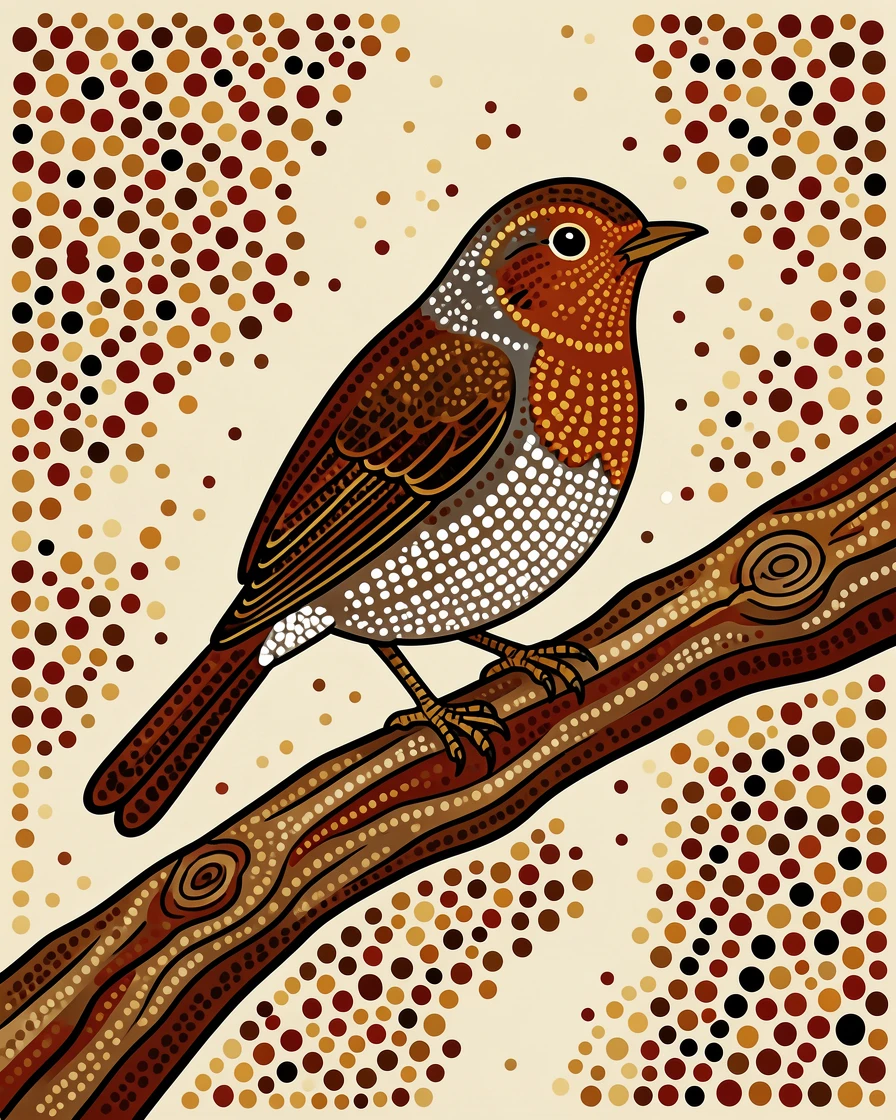 A robin perched on a weathered branch