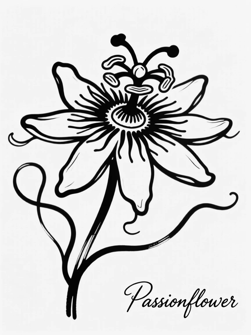 A single passionflower with its intricate crown-like petals.