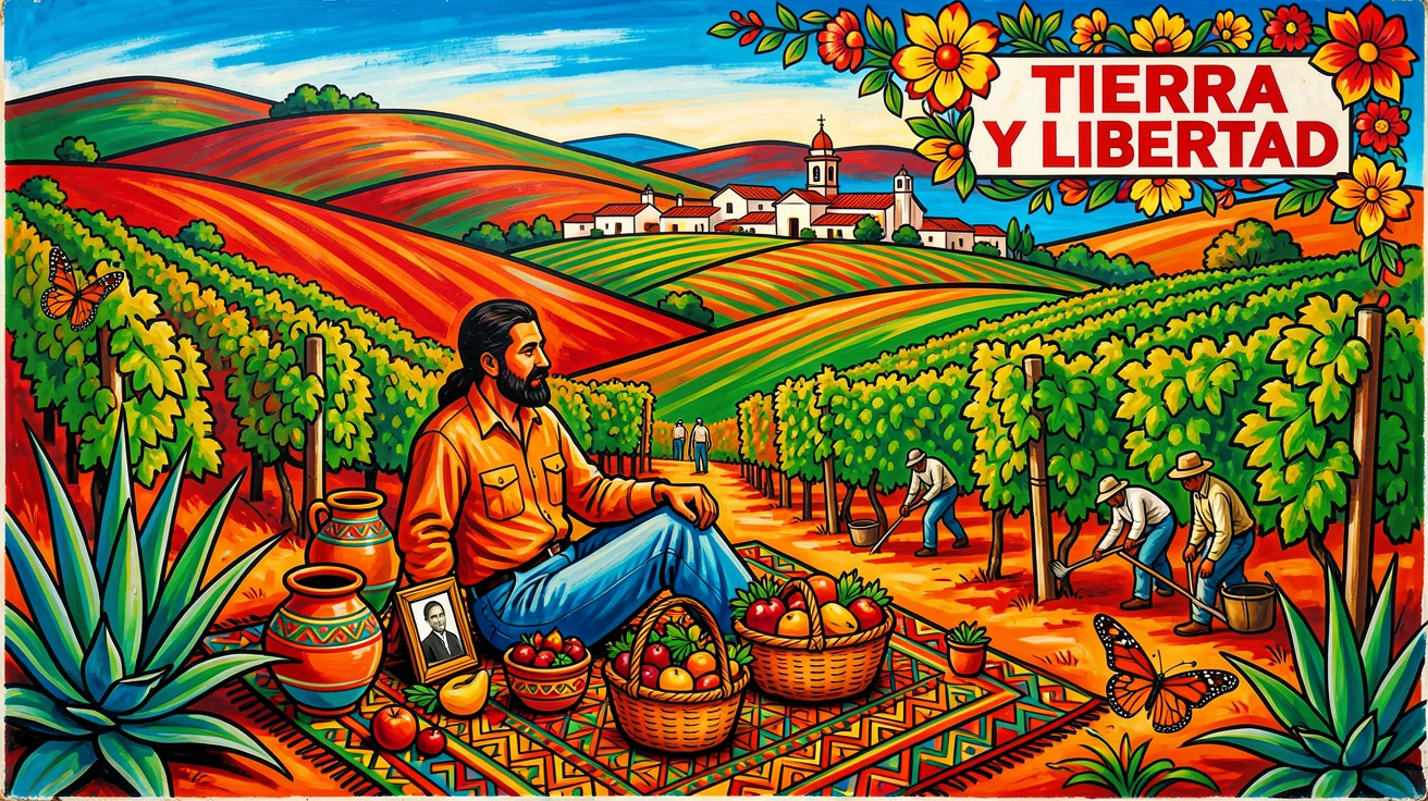 A traveler enjoying a picnic overlooking rolling vineyards