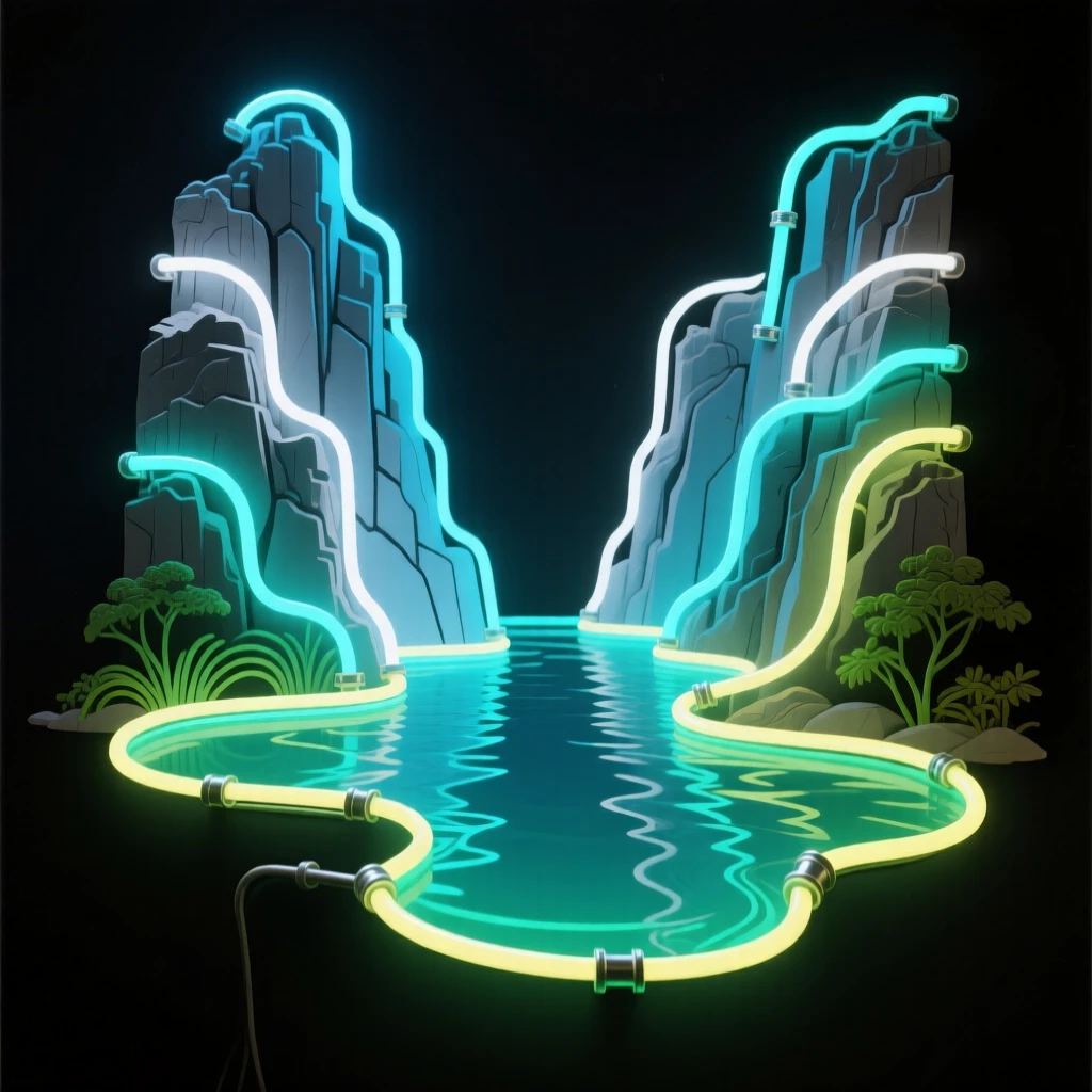 A hidden lagoon surrounded by limestone cliffs.