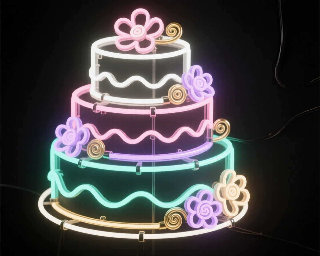 A tiered wedding cake decorated with sugar flowers.