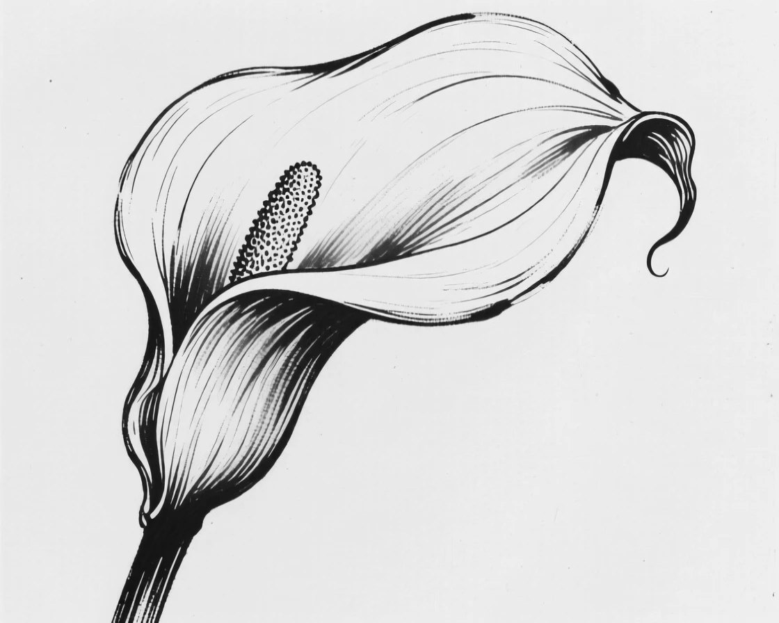 A single calla lily with a smooth, elegant curved petal.