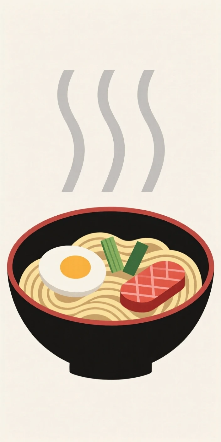 A bowl of steaming ramen with toppings