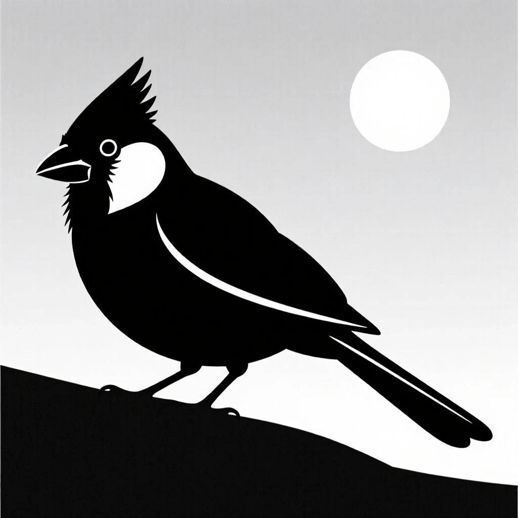 A cardinal silhouetted against a bright sky.