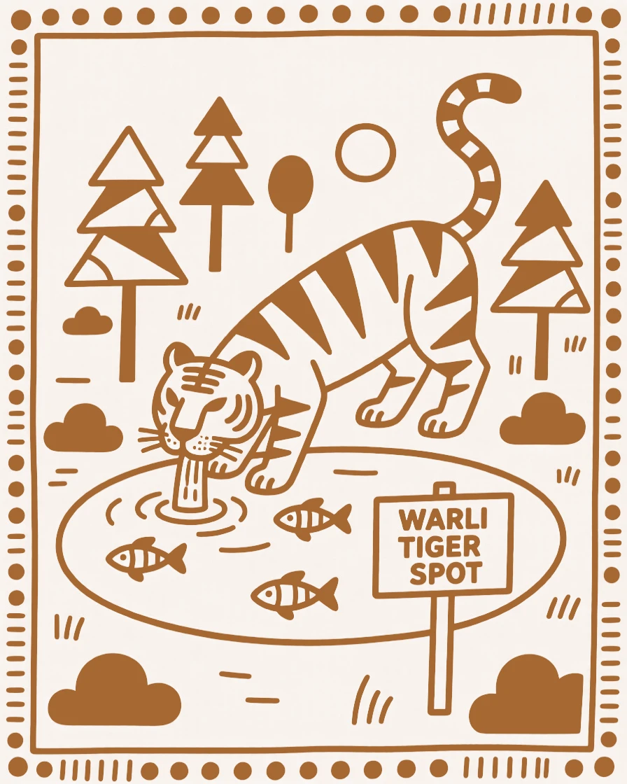 A lone tiger gathering at a watering hole.
