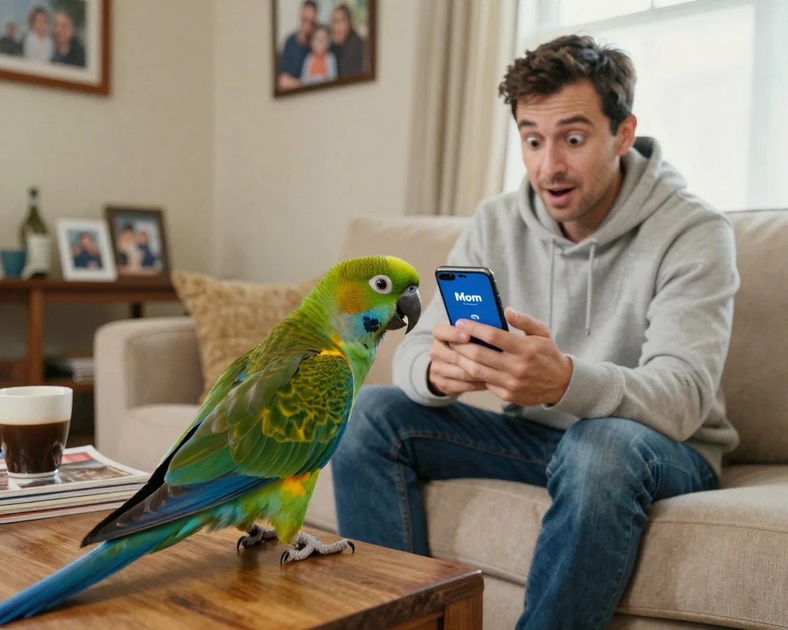 A parrot repeats a phone ringtone so convincingly its owner checks their phone.