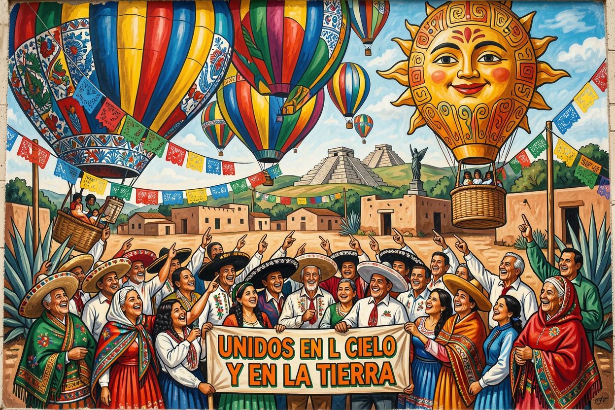 A hot air balloon festival filling the sky with color