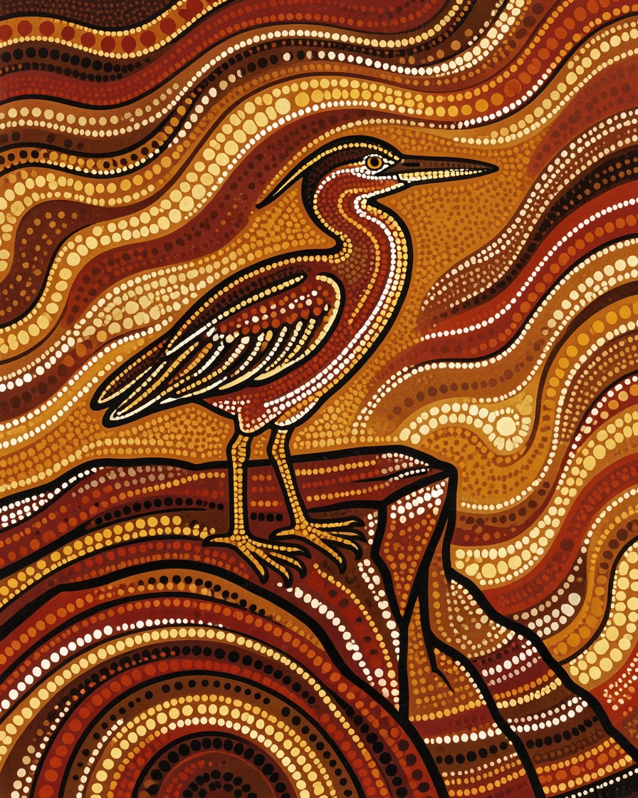 A bittern resting on a windswept cliff