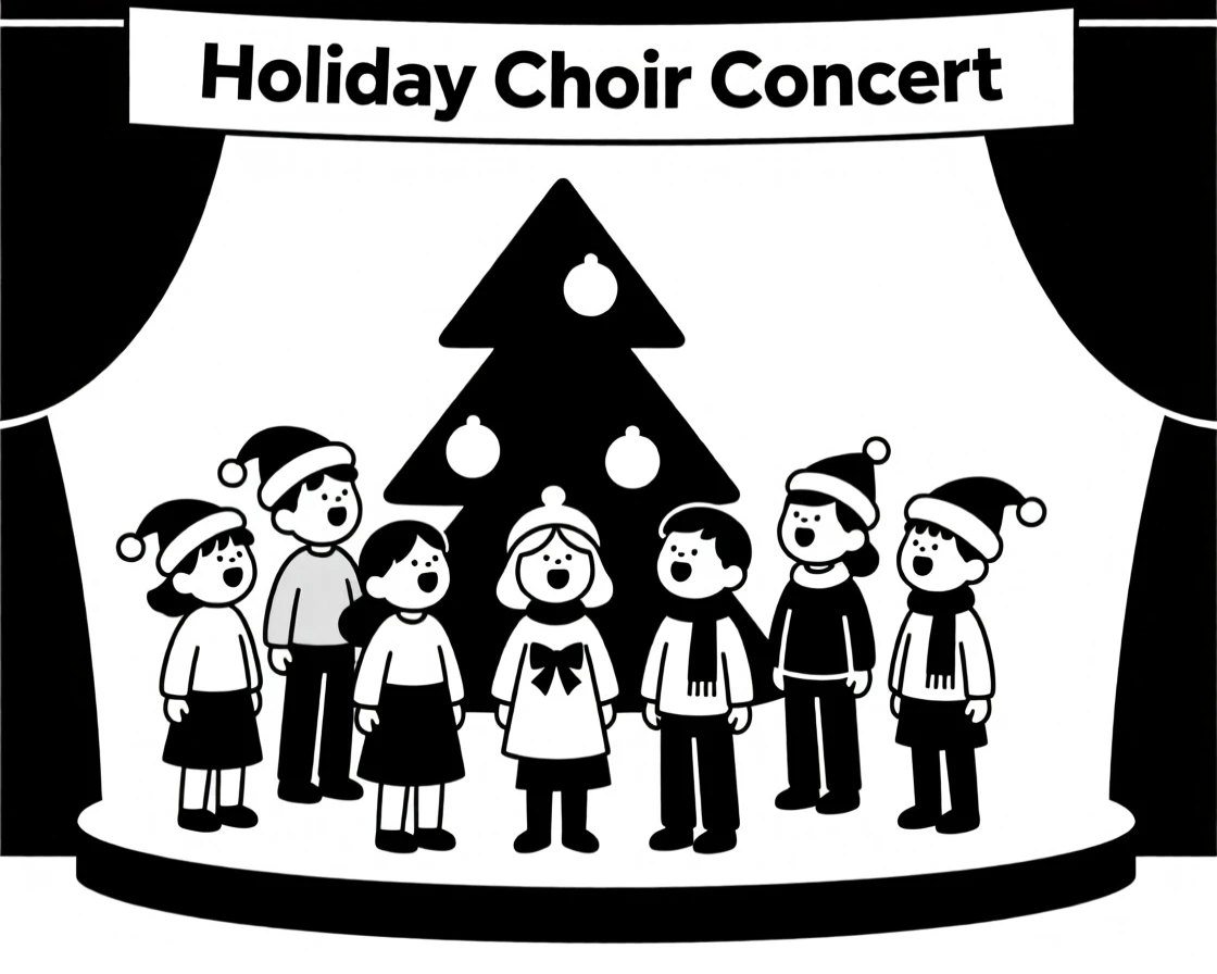A children's choir singing at a holiday concert.