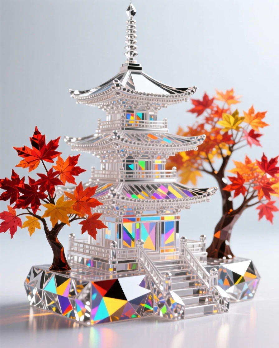 A traditional Japanese temple surrounded by vivid autumn maple trees.