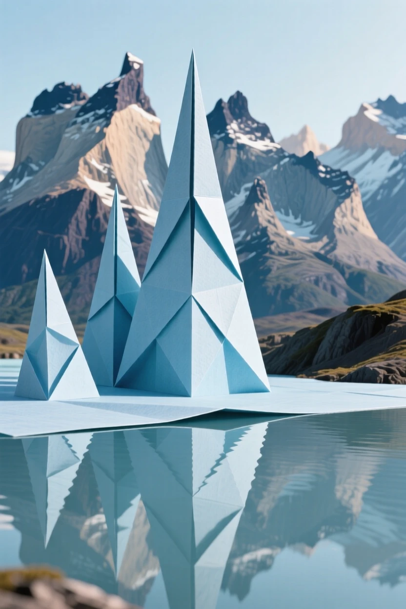 The dramatic spires of Torres del Paine reflected in a glacial lake.