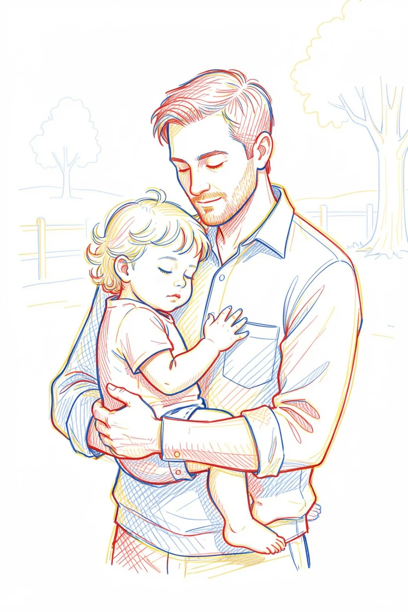 A toddler asleep in her father's arms after a long day at the zoo