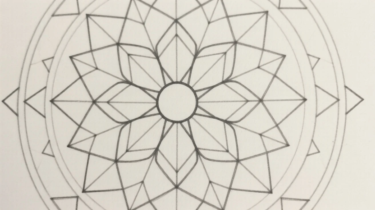 A mandala pattern radiating from a central lotus bloom