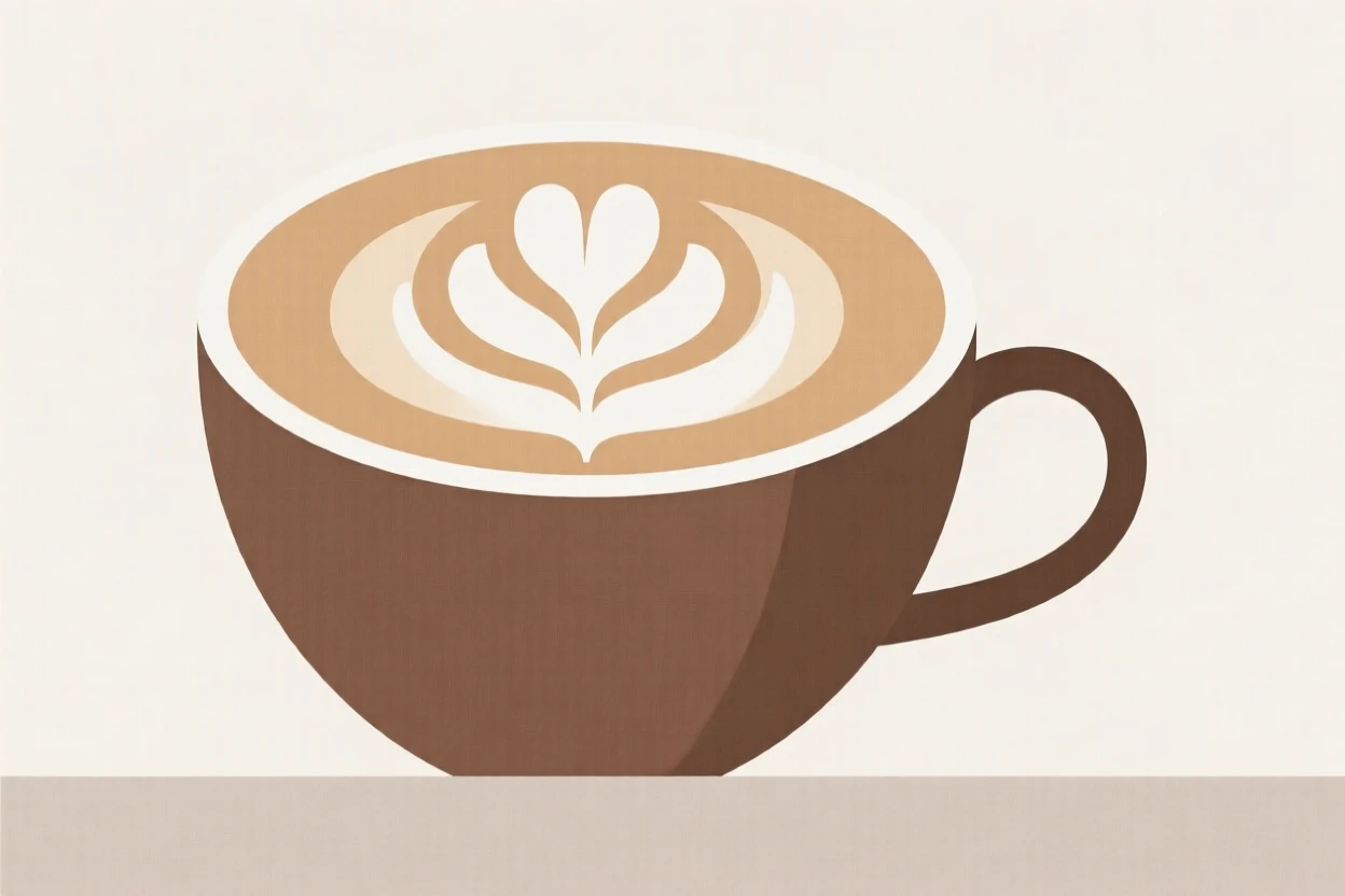 A cup of cappuccino with latte art