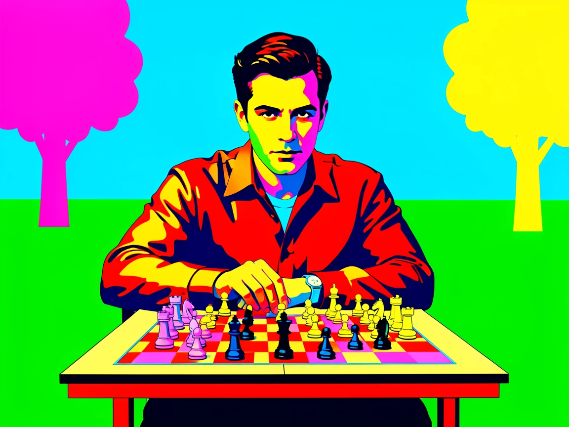 Man playing chess in a park