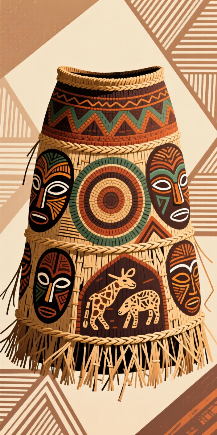 A woven grass skirt passed down through generations of a family.