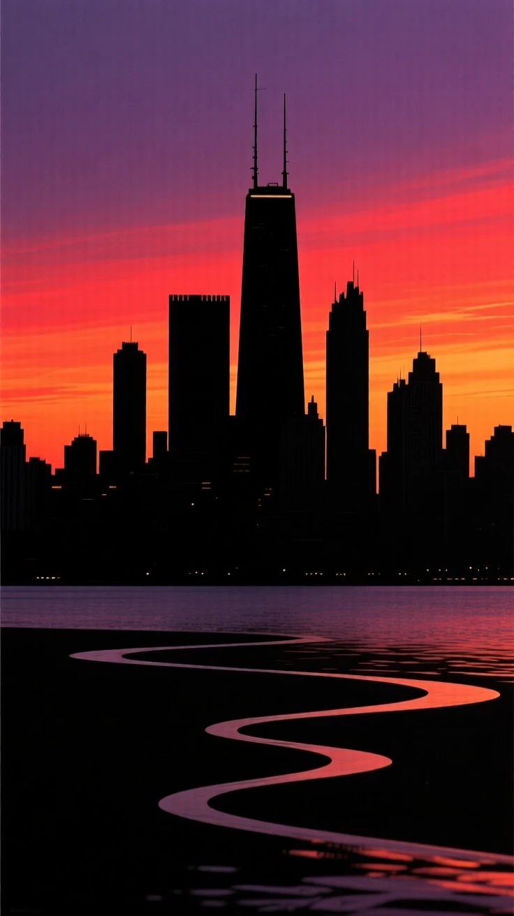 A dramatic skyline of towering skyscrapers viewed from across open water.