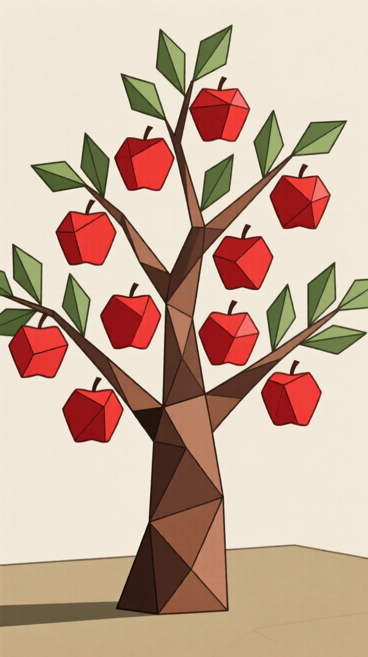 An apple tree heavy with ripe red fruit