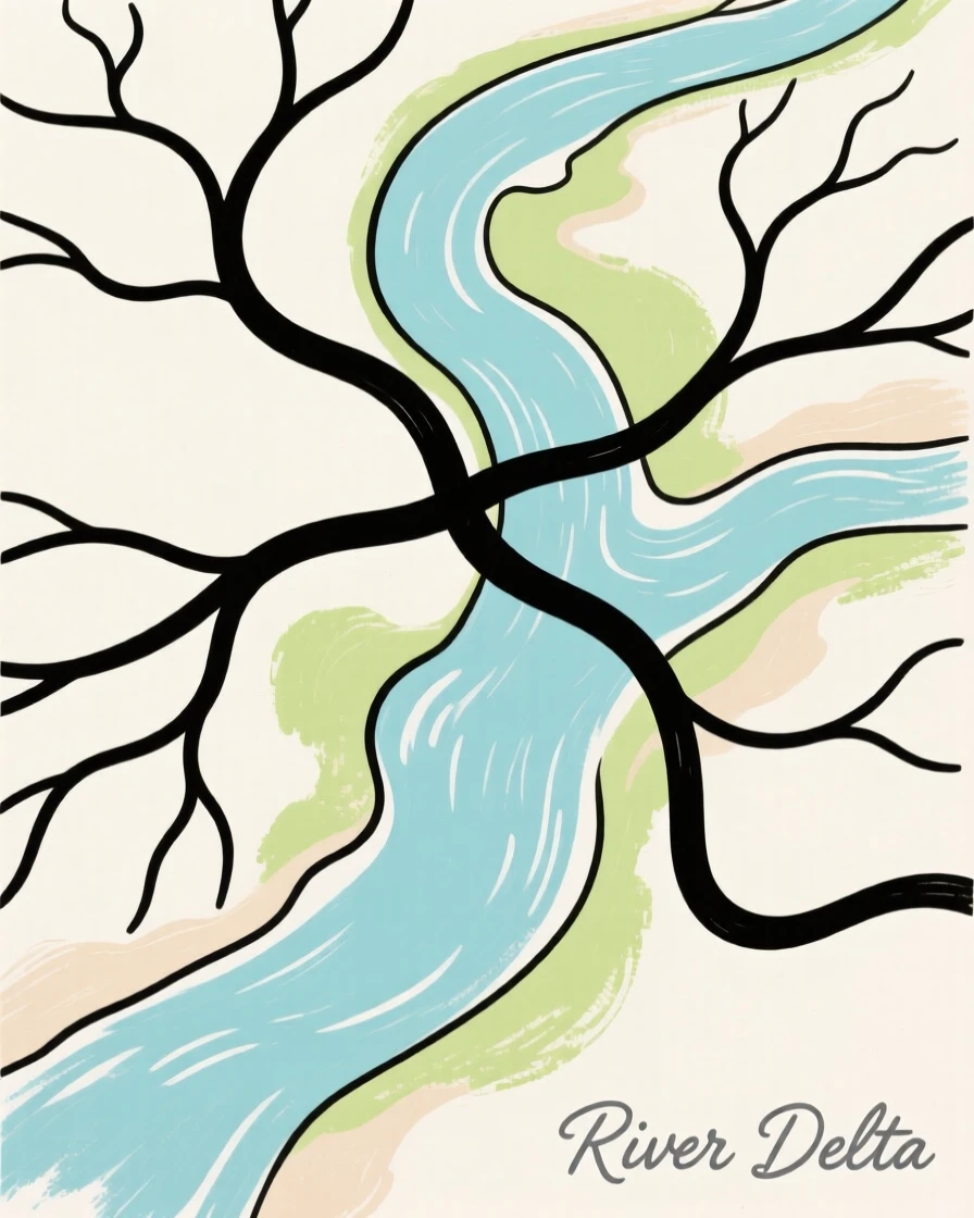 A river delta seen from above