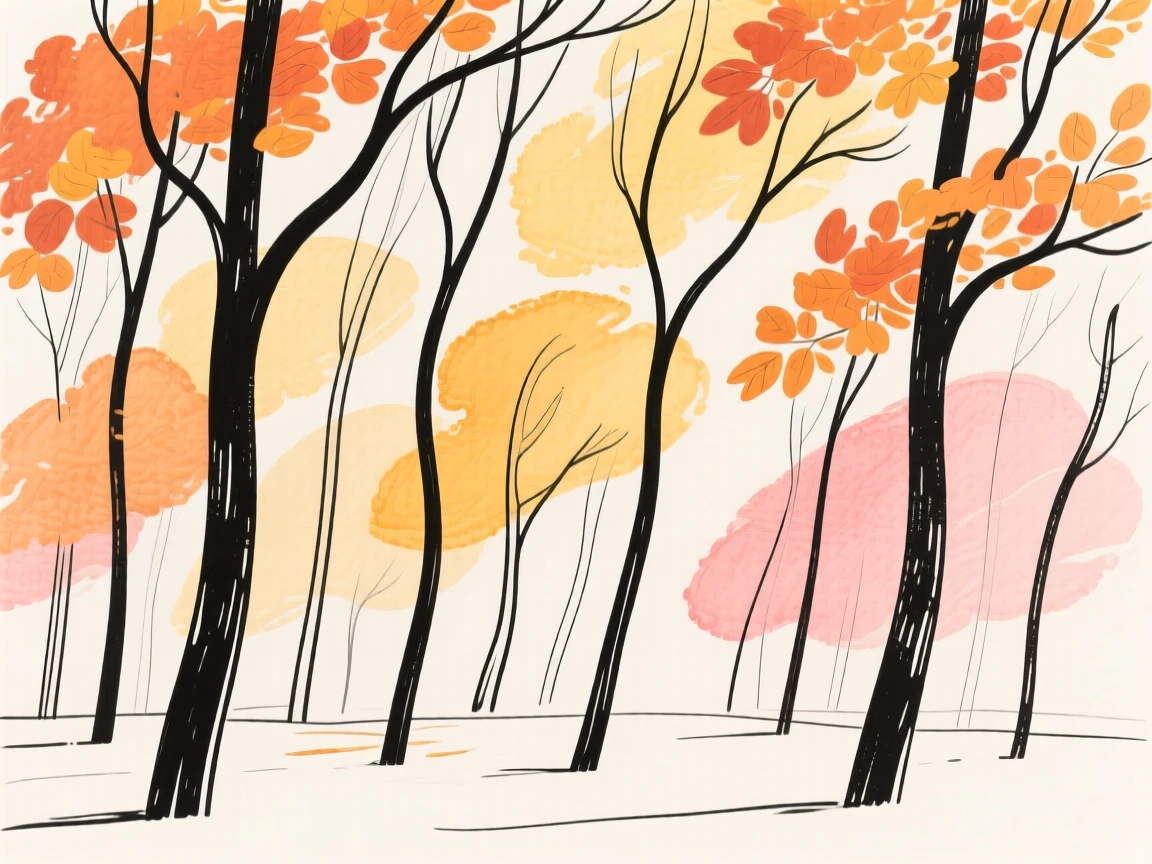 An autumn forest ablaze with color