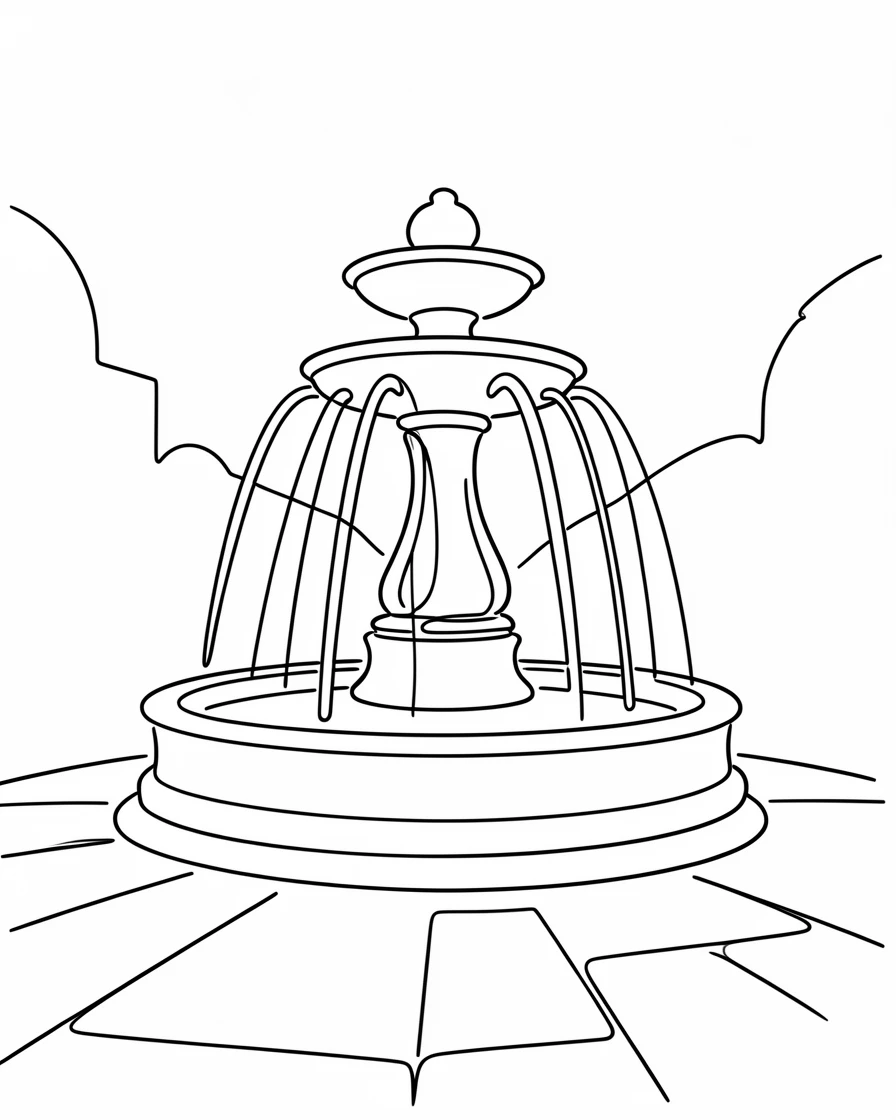 A grand marble fountain standing at the center of a historic plaza