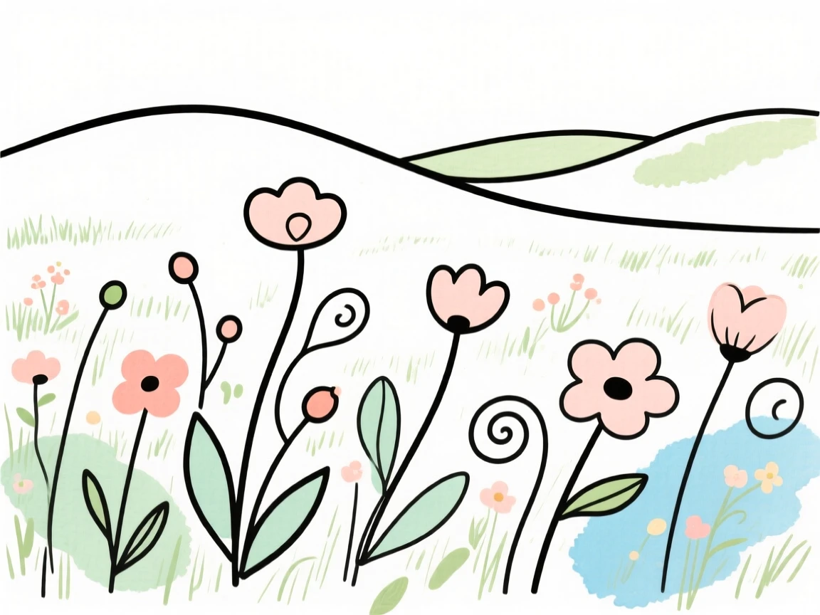 A spring meadow bursting with blooms