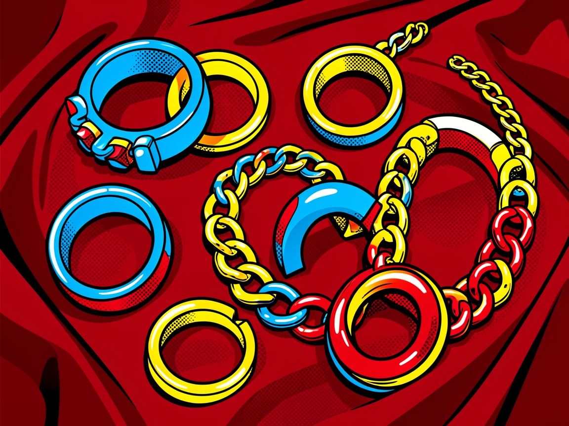 A collection of statement jewelry laid out on velvet